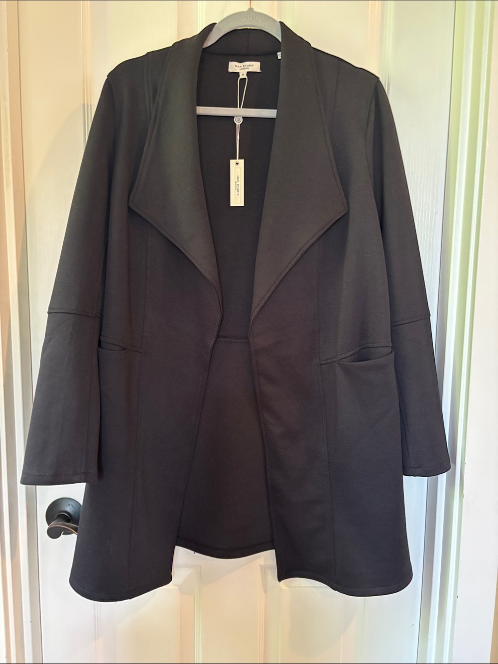 Max Studio Black Open-Front Blazer Jacket